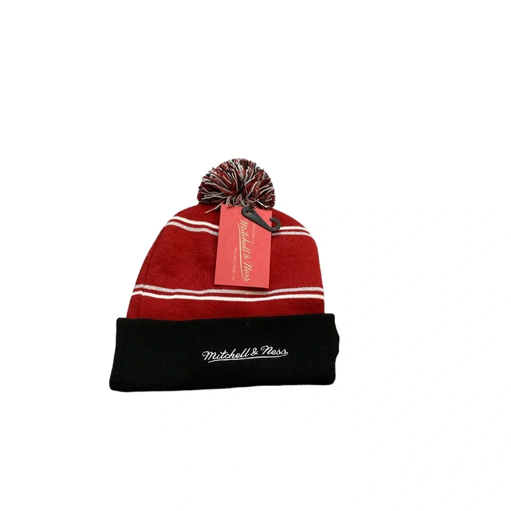 Portland Trail Blazers Mitchell & Ness Pom Beanie Hat Cap‎